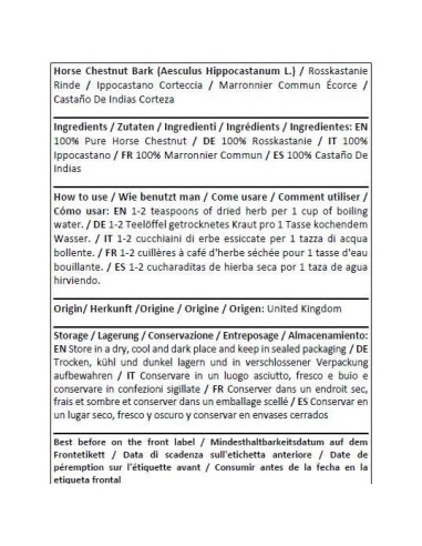 Té Herbal Corteza de Castaño de Indias Herba Orgánica 50g