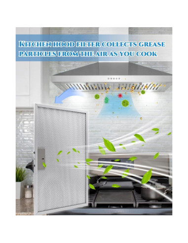 2 Filtros de Grasa AWTURBO WB02X11012 para Campana Extractora