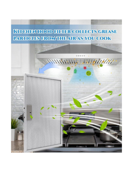 2 Filtros de Grasa AWTURBO WB02X11012 para Campana Extractora