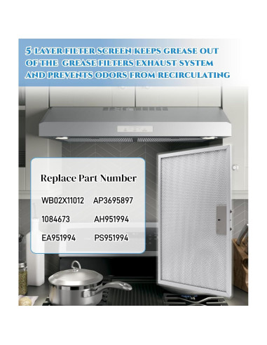 2 Filtros de Grasa AWTURBO WB02X11012 para Campana Extractora