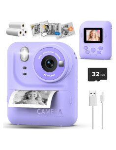 Cámara Instantánea para Niños Teslahero Púrpura 48MP HD