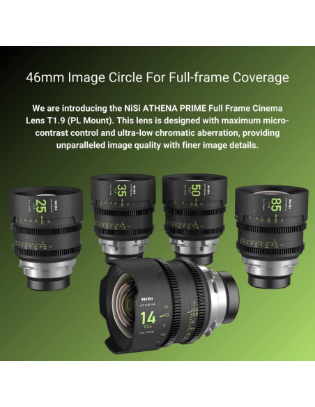 Lente de Cine NiSi 85mm Athena Prime T1.9 Montura E 77mm
