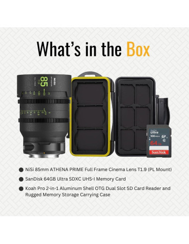 Lente de Cine NiSi 85mm Athena Prime T1.9 Montura E 77mm