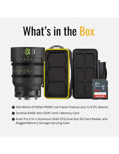 Lente de Cine NiSi 85mm Athena Prime T1.9 Montura E 77mm