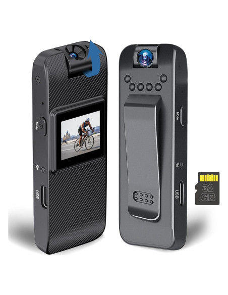 Cámara Corporal GXSSTO HD 1080P con Pantalla y SD 32GB