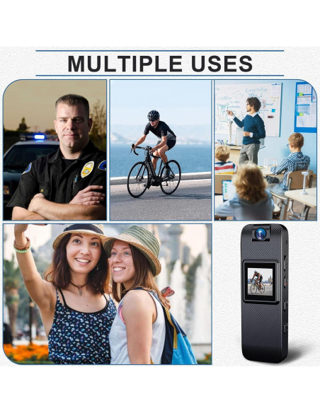 Cámara Corporal GXSSTO HD 1080P con Pantalla y SD 32GB