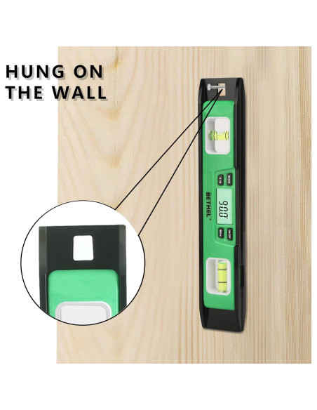 Nivel Digital Bethel Torpedo 25.4 cm IP54 Magnético Verde