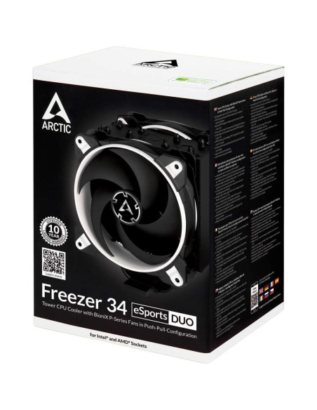 Enfriador de CPU ARCTIC Freezer 34 eSports DUO Blanco 120mm