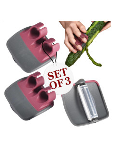 Pelador de Verduras KITCHTIC - Acero Inoxidable Rojo Marrón