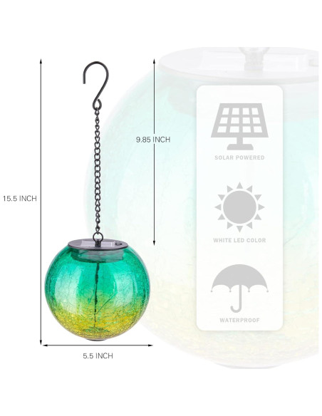 Luces Solares Colgantes Wonder Solar LED Vidrio Roto 39cm
