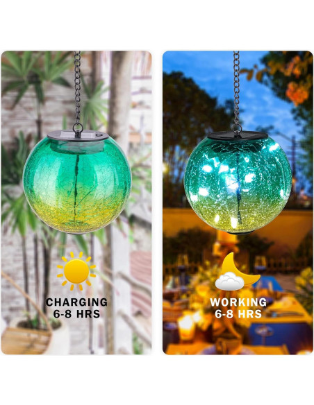 Luces Solares Colgantes Wonder Solar LED Vidrio Roto 39cm