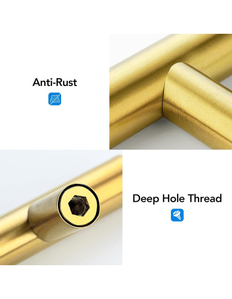 Paquete de 10 pomos dorados HOME EDIT 5.08 cm para gabinetes