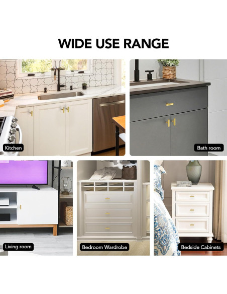 Paquete de 10 pomos dorados HOME EDIT 5.08 cm para gabinetes