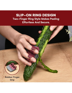 Pelador de Verduras KITCHTIC - Acero Inoxidable Rojo Marrón 2