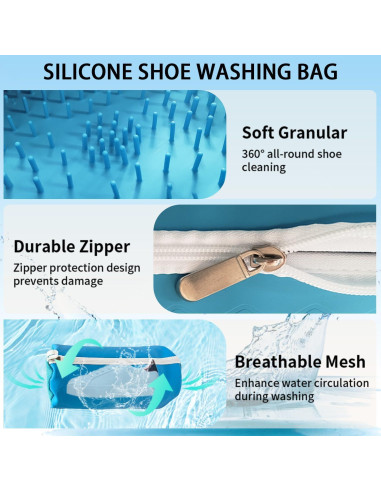 Paquete de 2 bolsas de silicona para lavar zapatos IKIMAKIST