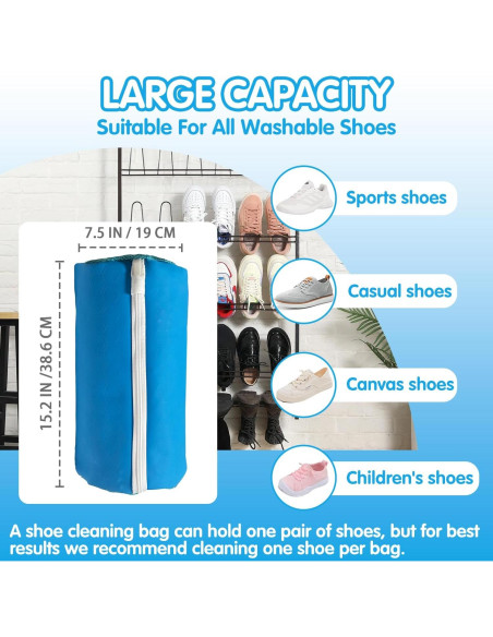 Paquete de 2 bolsas de silicona para lavar zapatos IKIMAKIST