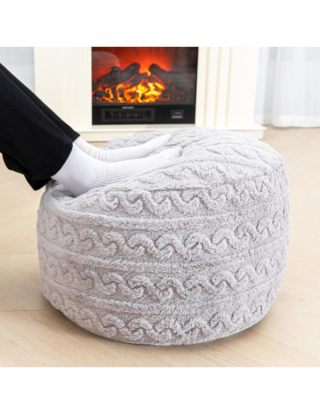 Pouf Redondo Asuprui Puff Ottoman 51x31 cm Gris Claro
