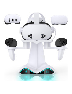 Base de Carga Vertical NinxGloy para Meta Quest 3/2 con 4 Baterías