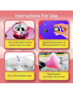 Máquina de Algodón de Azúcar HTTSICHI 15" Acero Inoxidable 1000W 2