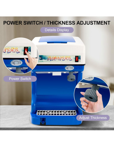 Máquina de Hielo Raspado OKF WF-A188 250W 120kg/h para Conos de Nieve