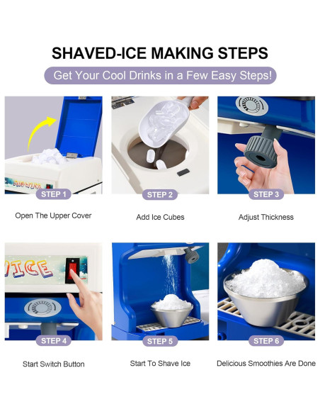 Máquina de Hielo Raspado OKF WF-A188 250W 120kg/h para Conos de Nieve