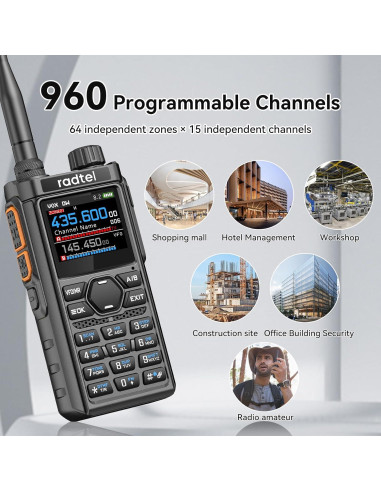 Radio Portátil Radtel RT-910B 5W Multi-Banda 960 Canales