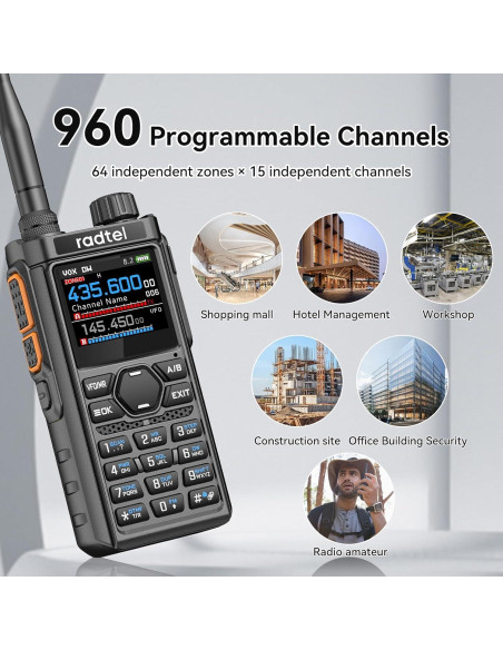 Radio Portátil Radtel RT-910B 5W Multi-Banda 960 Canales