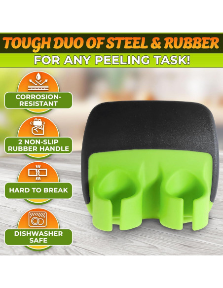 Pelador de Verduras Ergonómico V TOWER - Silicona y Acero Inoxidable