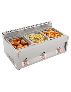 Freidora de Gas Comercial LLHZGAO 3 Ollas 10L Acero Inoxidable