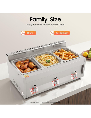Freidora de Gas Comercial LLHZGAO 3 Ollas 10L Acero Inoxidable