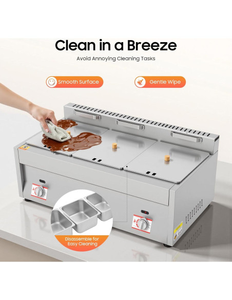 Freidora de Gas Comercial LLHZGAO 3 Ollas 10L Acero Inoxidable