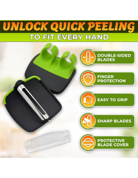 Pelador de Verduras Ergonómico V TOWER - Silicona y Acero Inoxidable