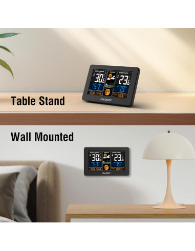 Estación Meteorológica Wi-Fi Raddy N75 Pantalla 19.05 cm