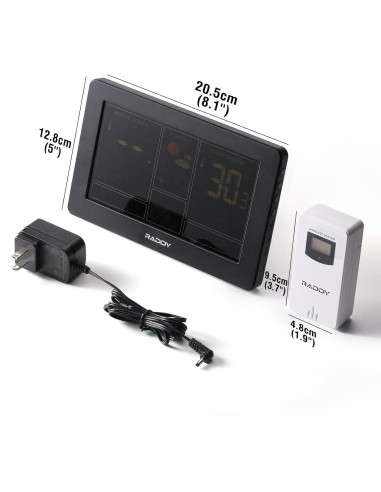 Estación Meteorológica Wi-Fi Raddy N75 Pantalla 19.05 cm