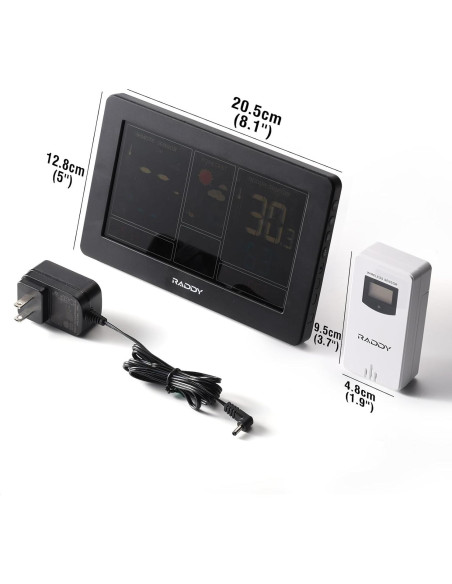 Estación Meteorológica Wi-Fi Raddy N75 Pantalla 19.05 cm