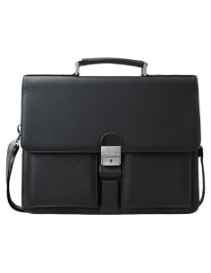 Maletín de Cuero VOYLUX Negro para Laptop 14" Acolchado