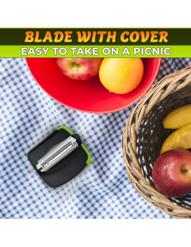 Pelador de Verduras Ergonómico V TOWER - Silicona y Acero Inoxidable