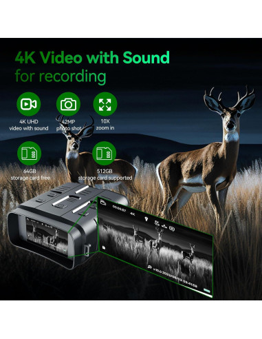 Gafas de Visión Nocturna KILOGOGRAPH N009 Plus 4K con Wi-Fi