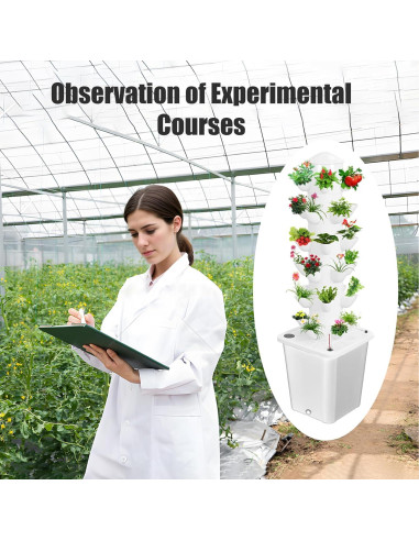 Torre Hidropónica Vertical iondelce para 30 Plantas 10L Blanca