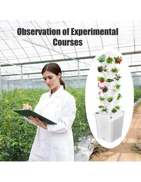 Torre Hidropónica Vertical iondelce para 30 Plantas 10L Blanca