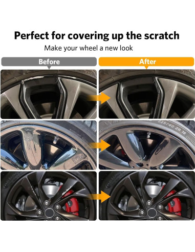 Kit de Pintura de Bisel Negro Carsmallma 12.42 ml para Ruedas