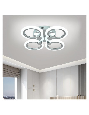 Luz de Techo LED Moderna Higufyier Cromo 32W 6000K 46cm