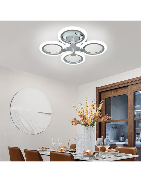 Luz de Techo LED Moderna Higufyier Cromo 32W 6000K 46cm