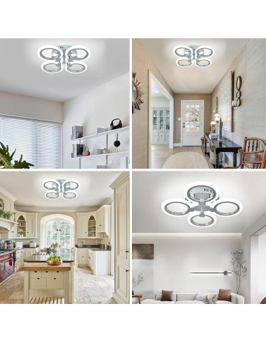 Luz de Techo LED Moderna Higufyier Cromo 32W 6000K 46cm