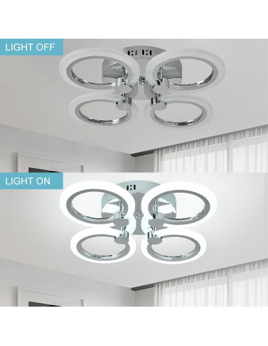 Luz de Techo LED Moderna Higufyier Cromo 32W 6000K 46cm