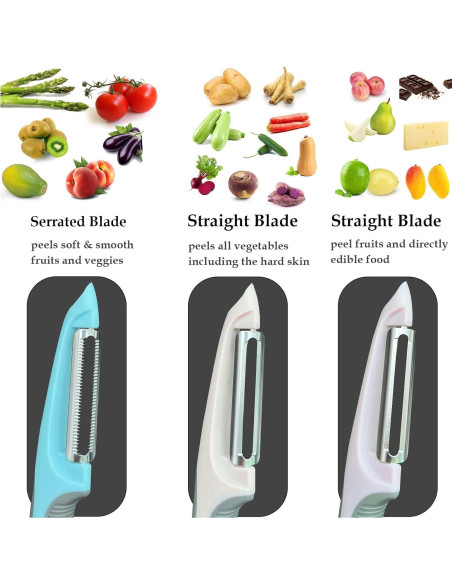 Juego de 3 Peladores de Verduras Pneatdez - Acero Inoxidable