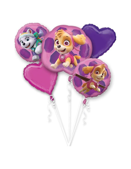 Globos de Aluminio Paw Patrol Skye y Everest - 5 Piezas