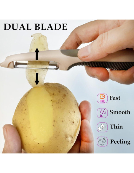 Juego de 3 Peladores de Verduras Pneatdez - Acero Inoxidable