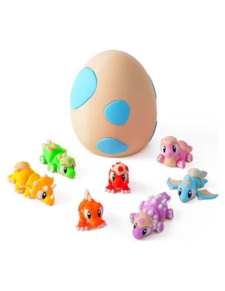 Juego de 7 Huevos de Dinosaurio 3D FYEFKJSA - Juguetes Antiestrés