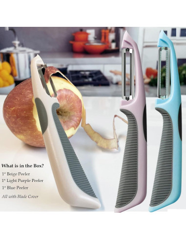 Juego de 3 Peladores de Verduras Pneatdez - Acero Inoxidable